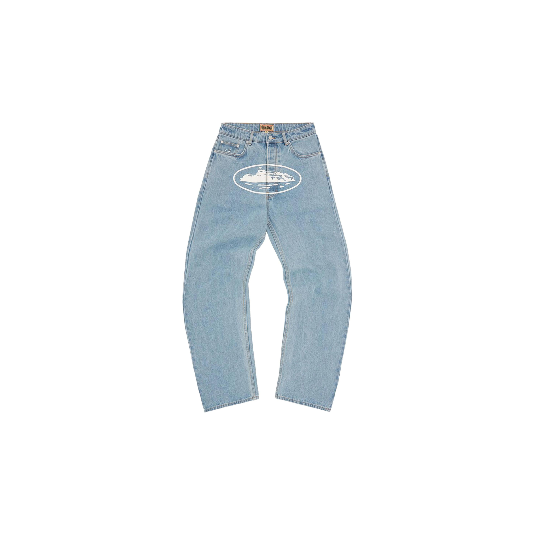 Corteiz Alcatraz Baggy Jeans - Washed Blue