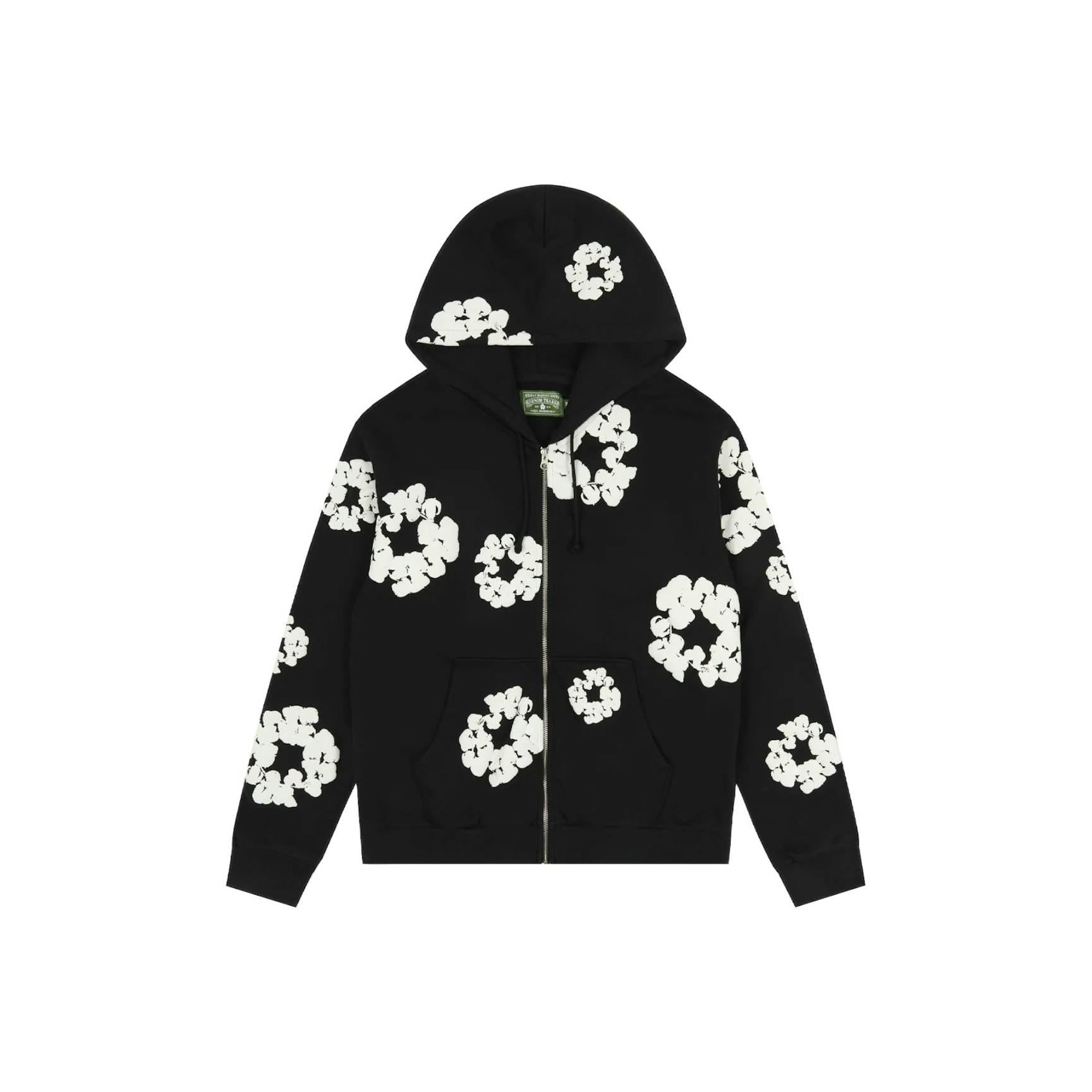Denim Tears Cotton Wreath Zip Hoodie - Black