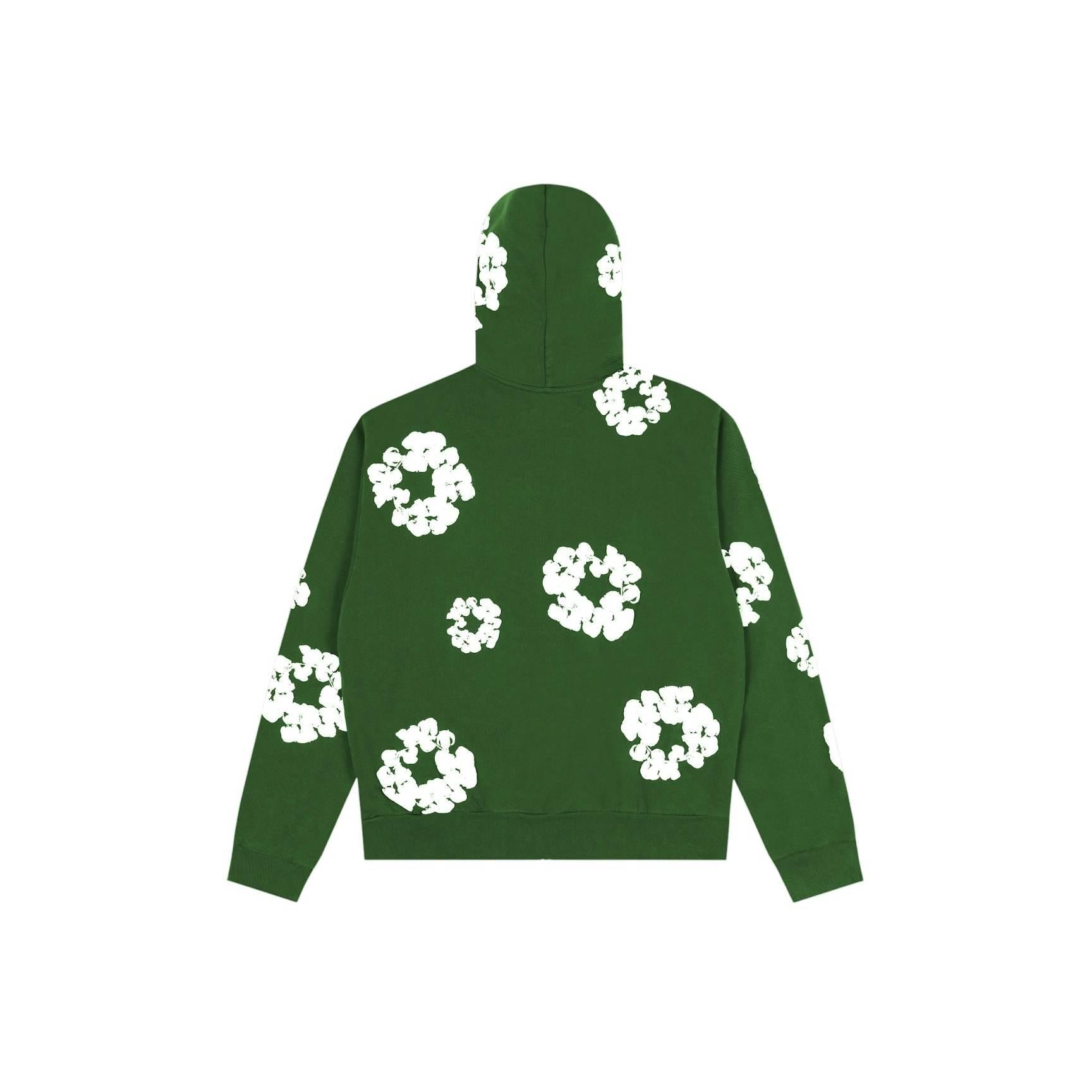 Denim Tears Cotton Wreath Zip HoodieGreen