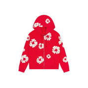 Denim Tears Cotton Wreath Zip Hoodie - Red