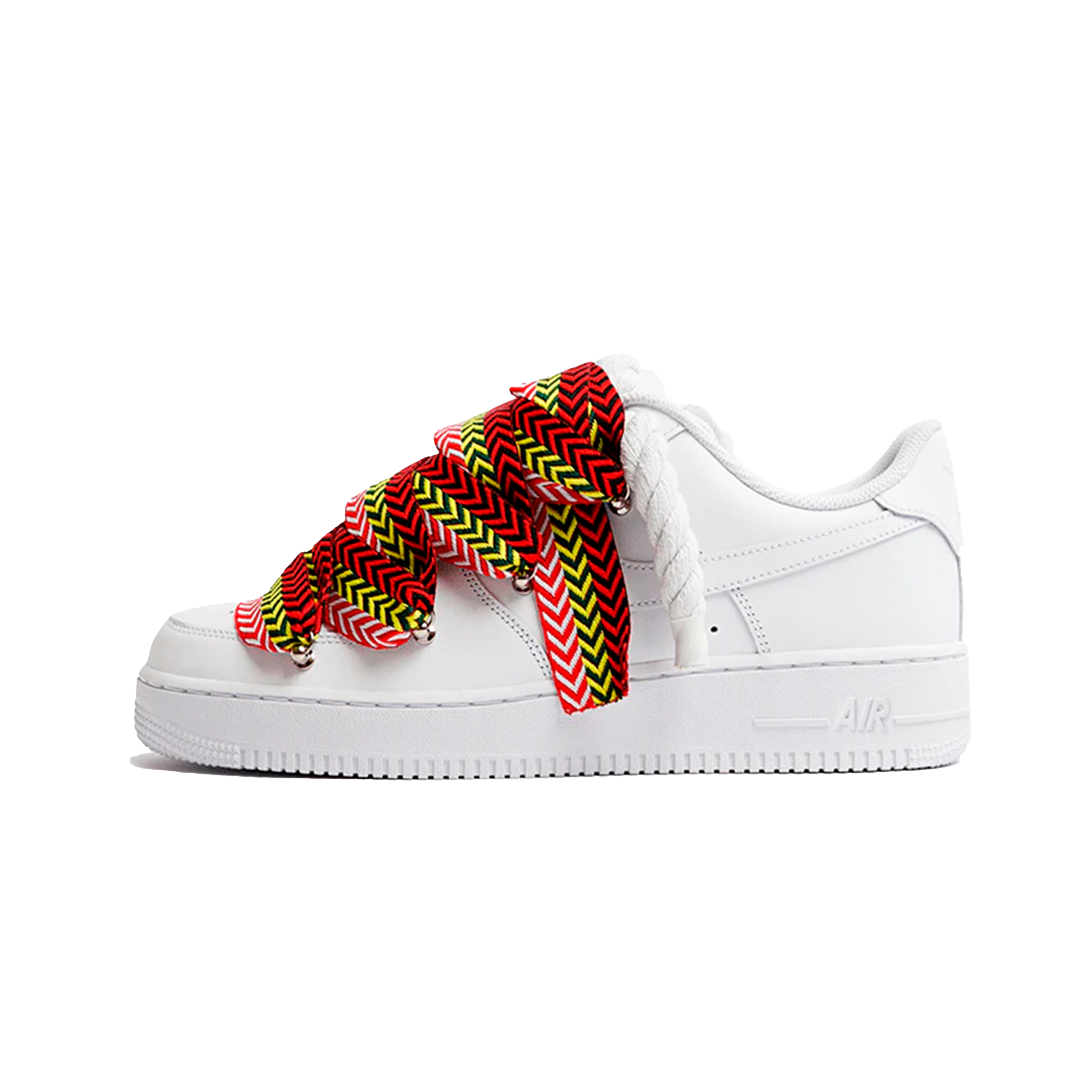 Nike Air Force 1 Low - Triple White Lanvin Laces Red